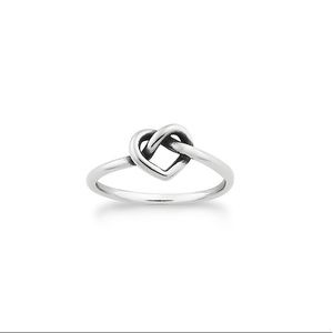 delicate heart knot ring